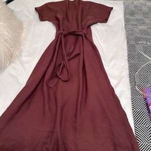Aritzia tobacco colores wrap dress